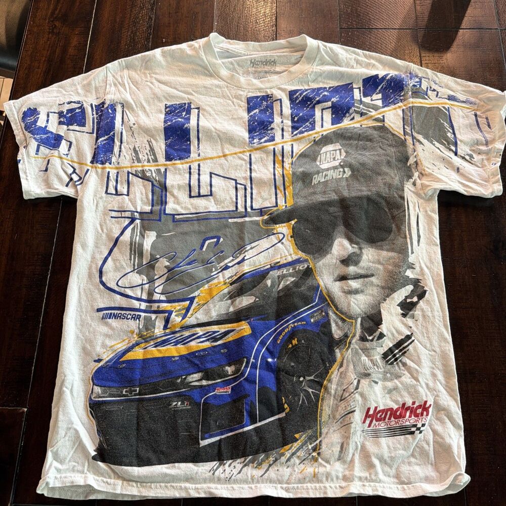 Large Hendricks Motorsports Napa NASCAR Chase Elliot All Over White T Shirt